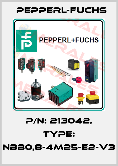 p/n: 213042, Type: NBB0,8-4M25-E2-V3 Pepperl-Fuchs