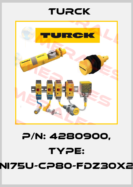 p/n: 4280900, Type: NI75U-CP80-FDZ30X2 Turck