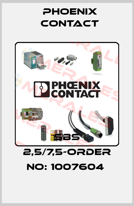 SBS 2,5/7,5-ORDER NO: 1007604  Phoenix Contact