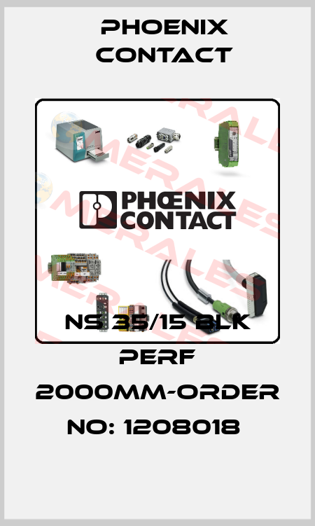 NS 35/15 BLK PERF 2000MM-ORDER NO: 1208018  Phoenix Contact
