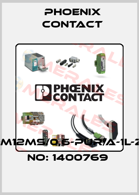 SAC-3P-M12MS/0,6-PUR/A-1L-Z-ORDER NO: 1400769  Phoenix Contact