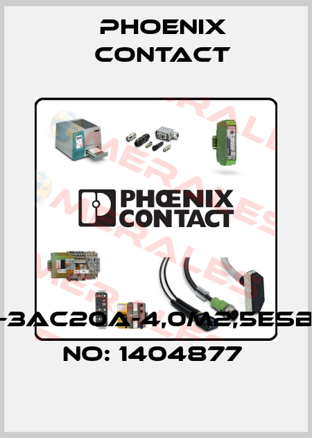 EV-T2M3PC-3AC20A-4,0M2,5ESBK00-ORDER NO: 1404877  Phoenix Contact