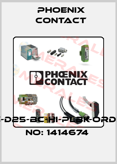 HC-D25-BC-HI-PLBK-ORDER NO: 1414674  Phoenix Contact