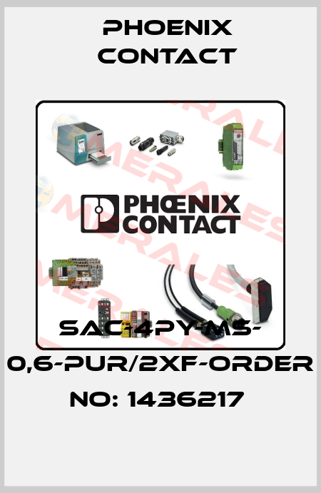 SAC-4PY-MS- 0,6-PUR/2XF-ORDER NO: 1436217  Phoenix Contact