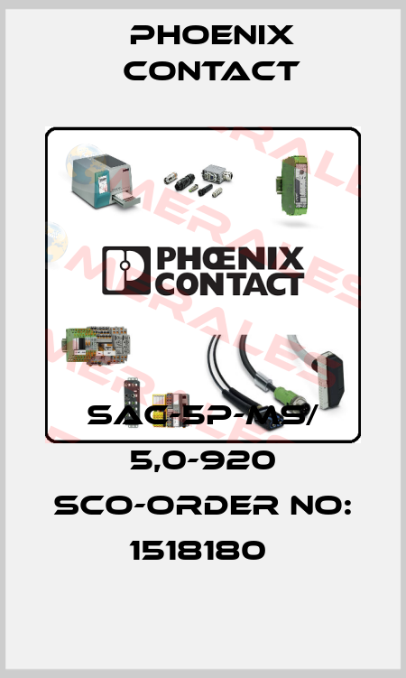 SAC-5P-MS/ 5,0-920 SCO-ORDER NO: 1518180  Phoenix Contact