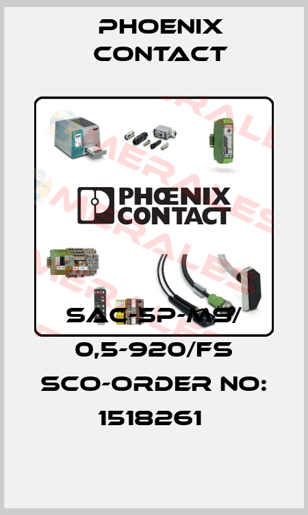 SAC-5P-MS/ 0,5-920/FS SCO-ORDER NO: 1518261  Phoenix Contact