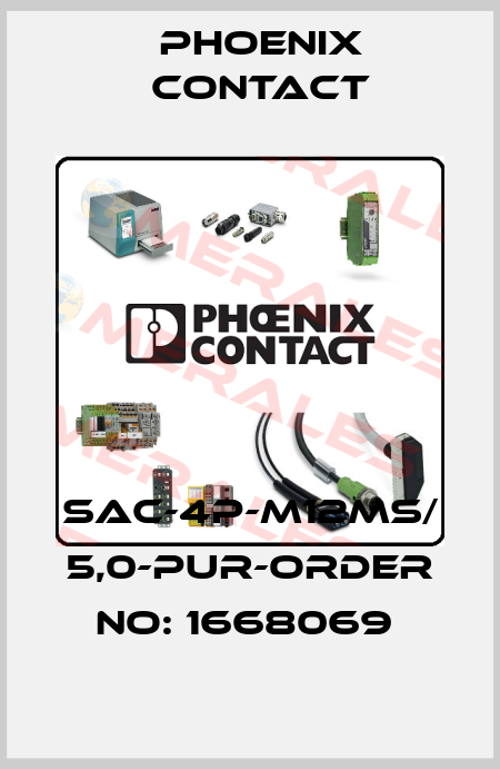 SAC-4P-M12MS/ 5,0-PUR-ORDER NO: 1668069  Phoenix Contact