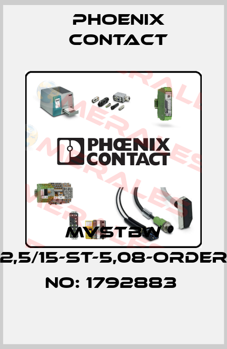 MVSTBW 2,5/15-ST-5,08-ORDER NO: 1792883  Phoenix Contact