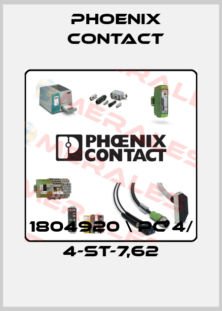 1804920 \ PC 4/ 4-ST-7,62 Phoenix Contact