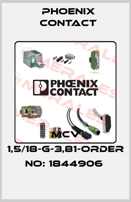 MCV 1,5/18-G-3,81-ORDER NO: 1844906  Phoenix Contact