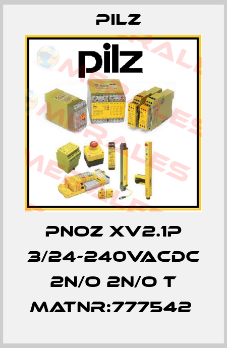 PNOZ XV2.1P 3/24-240VACDC 2n/o 2n/o t MatNr:777542  Pilz