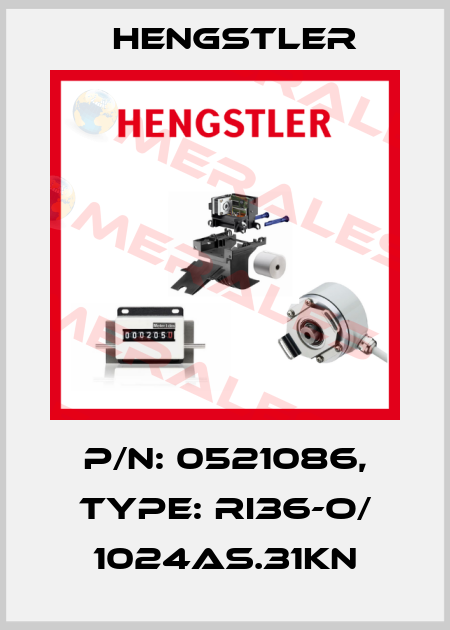 p/n: 0521086, Type: RI36-O/ 1024AS.31KN Hengstler