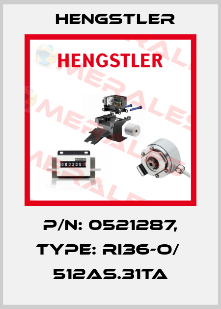 p/n: 0521287, Type: RI36-O/  512AS.31TA Hengstler