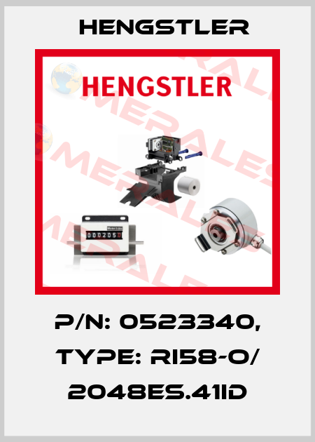 p/n: 0523340, Type: RI58-O/ 2048ES.41ID Hengstler
