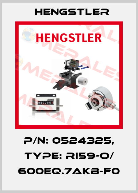 p/n: 0524325, Type: RI59-O/ 600EQ.7AKB-F0 Hengstler