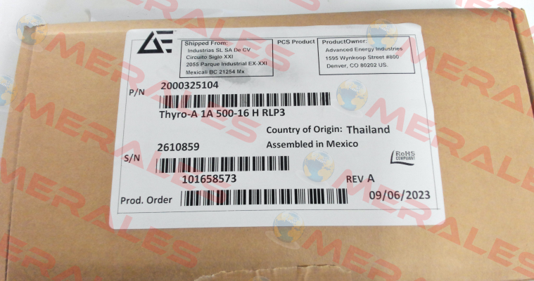 THYRO-A 1A 500-16 HRLP3 ADVANCED ENERGY