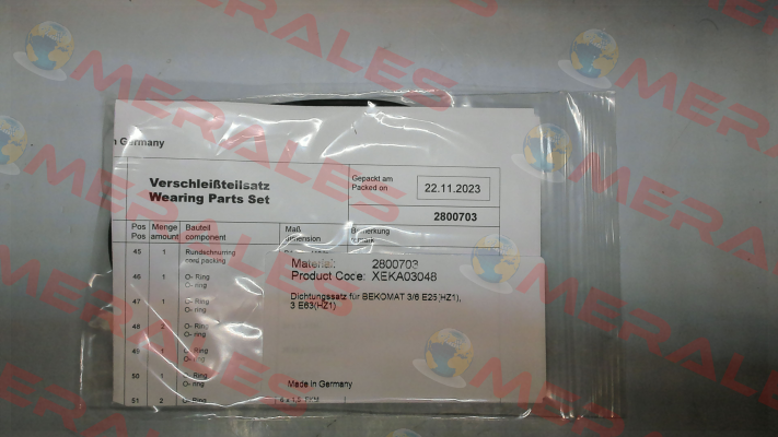 SET OF SEALS FOR BM6EPN25 Beko