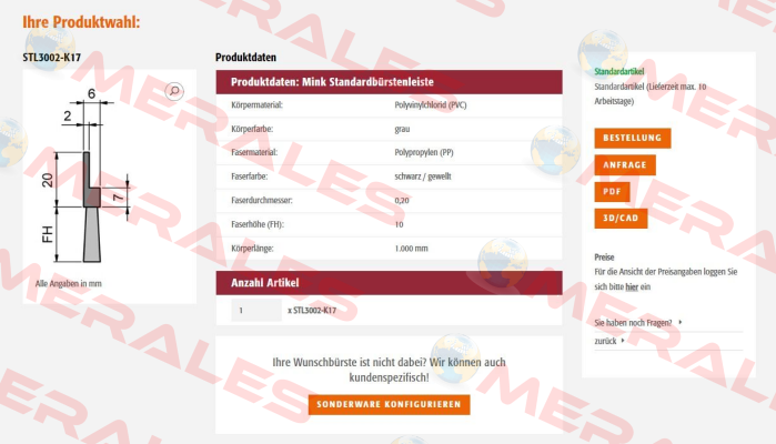 STL3002-K17 Mink Bürsten
