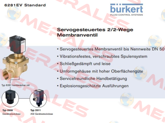 2/2-Wege-Magnetventil Typ:6281  Burkert