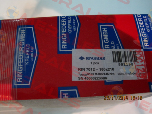 RFN7012 200X260 / UNIT PRICE FOR 100 PCS.  Ringfeder