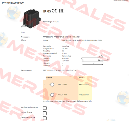PFA9165A0015009 Ter Tecno Elettrica Ravasi