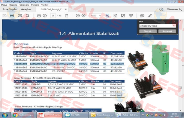 11E016401 / EMAS10 / 24AC / C Eurogi