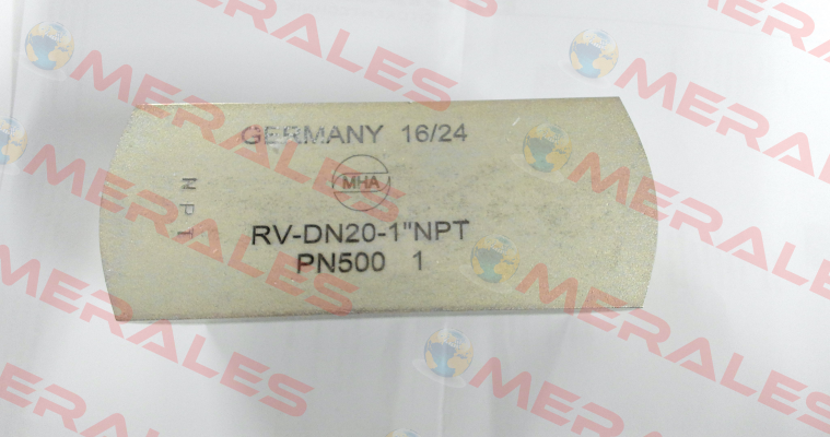 RV – 1“ NPT – DN 20 – PN 500 - 1 – 26489 Mha Zentgraf
