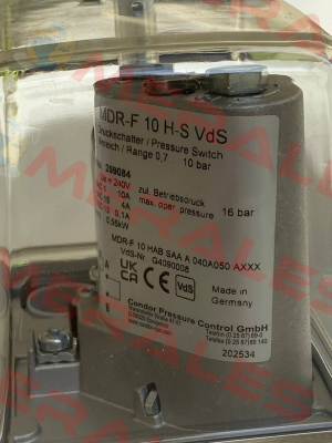 P/N: 259084, Type: MDR-F 10H-S VdS Condor