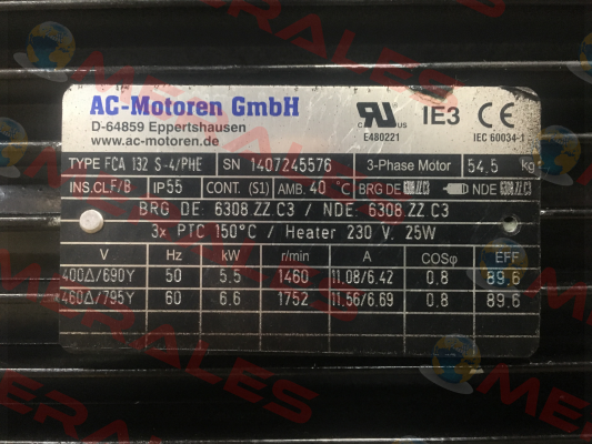 FCA 132 S-4 / PHE B5 UL AC Motoren