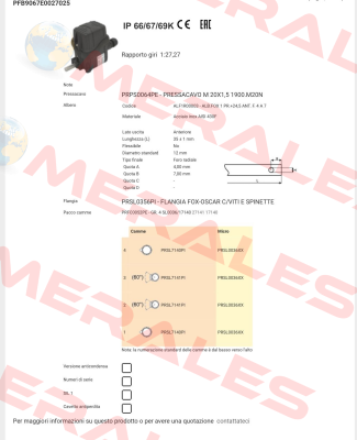 PFB9067E0027025 Ter Tecno Elettrica Ravasi