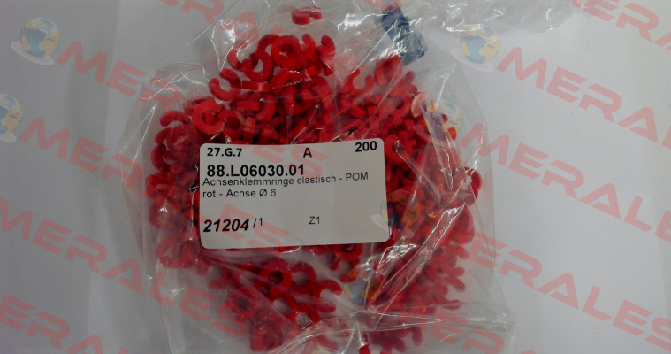 Axle fixing ring elastic - POM red - axle Ø 6 Verpas