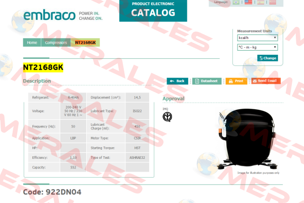 NT2168GK Embraco