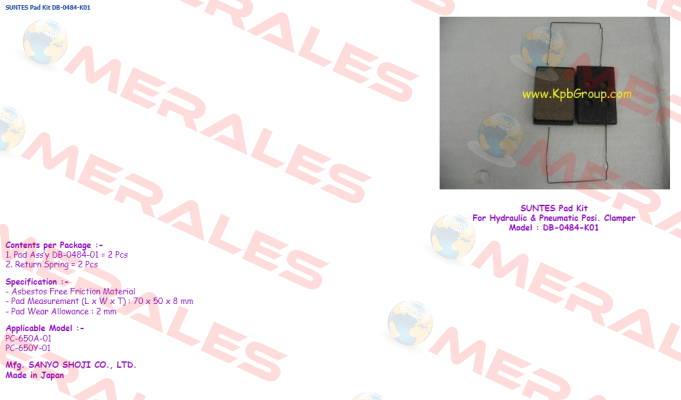 DB-0484-K01  (2pcs/set) Suntes