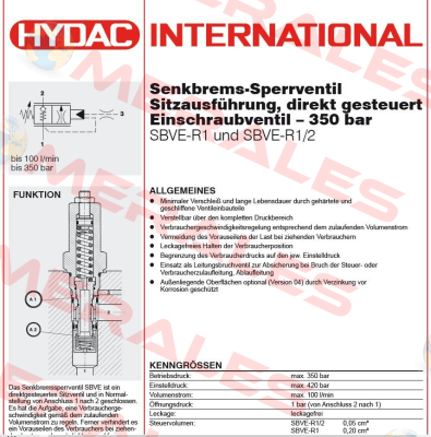 SBVE-R1/2-01X-XXXV Hydac