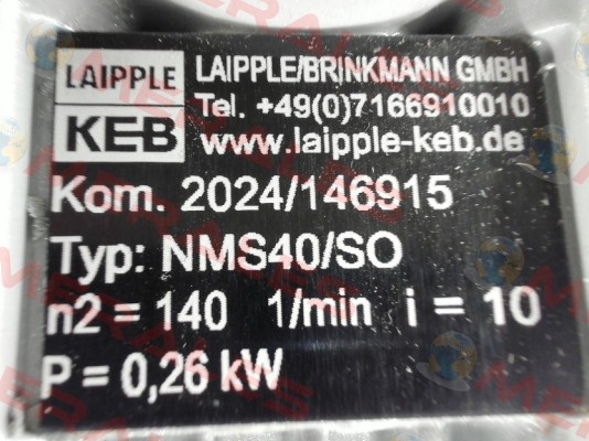 Typ NMS40HU-10/1-63L/4A-IE2-TB-ST05 LAIPPLE KEB