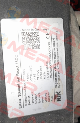 Type REact 15DC RTK Regeltechnik