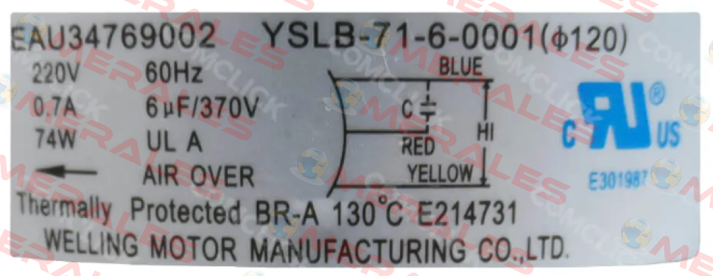 EAU34769002 /YSLB-71-6-001 Guangdong Welling Motor
