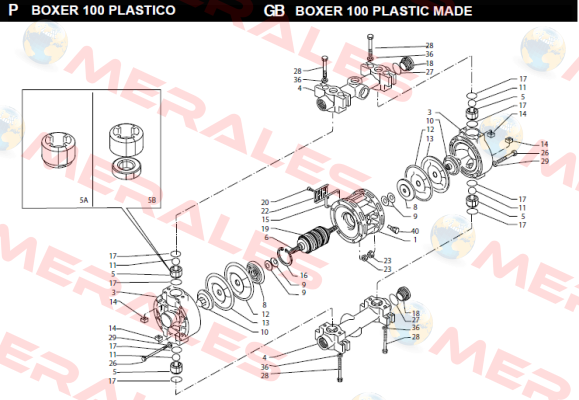 pneumatic exchanger - item 19 FOR BOXER 150 Debem