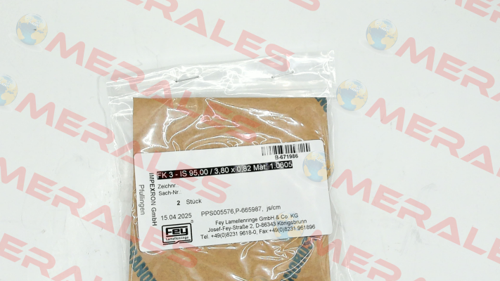 FK 3 - IS 95,00 / 3,80 x 0,82 Mat. 1.0605 (PPS005576) Fey
