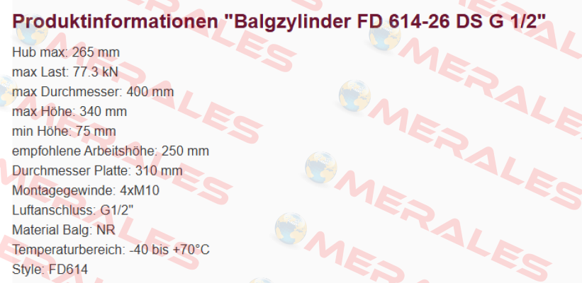 FD 614-26 DS G1/2 Contitech