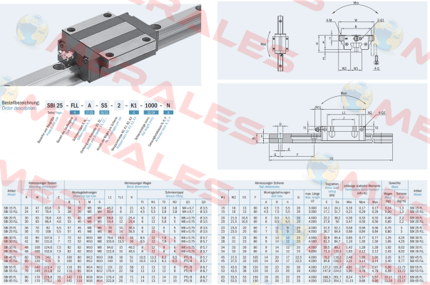SBI30FLL-N-DD-K3 SBC Linear Rail System