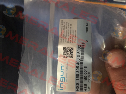 HSS-150 305 400 S 5002 Hochstromstift Ingun