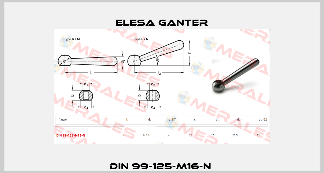 DIN 99-125-M16-N  Elesa Ganter