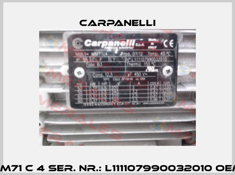 MM71 c 4 Ser. Nr.: L111107990032010 oem  Carpanelli