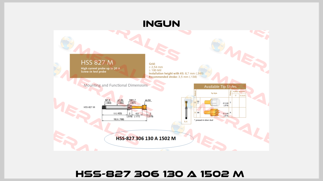 HSS-827 306 130 A 1502 M  Ingun