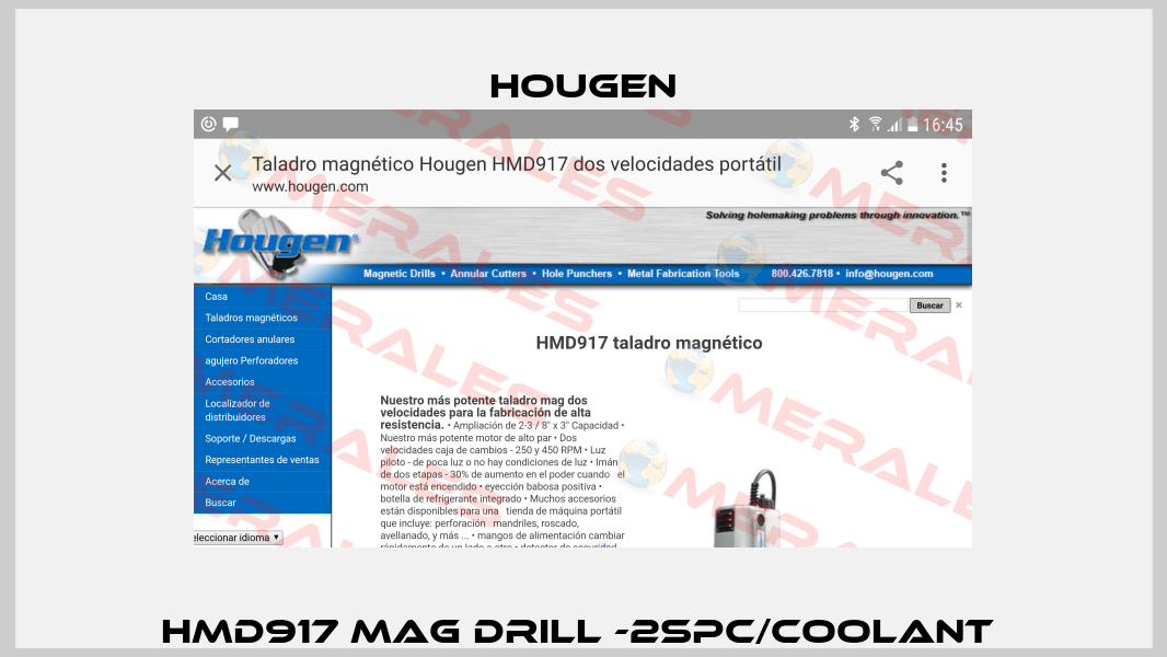 HMD917 MAG DRILL -2SPC/COOLANT  Hougen