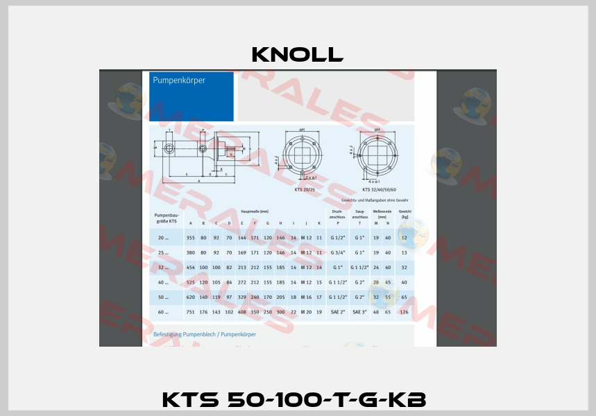 KTS 50-100-T-G-KB  KNOLL