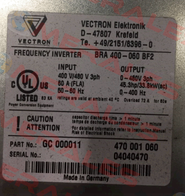 BRA 400-060 BF2  OEM Vectron