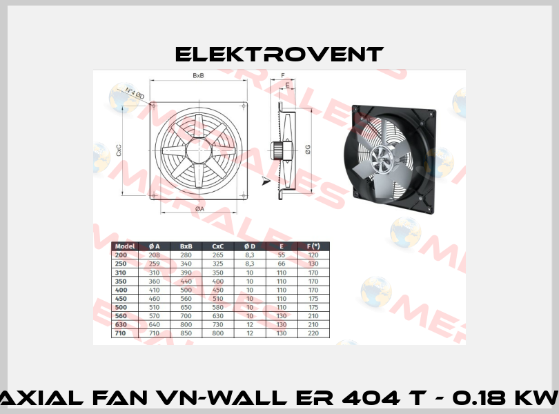 Axial fan VN-Wall ER 404 T - 0.18 kW  ELEKTROVENT
