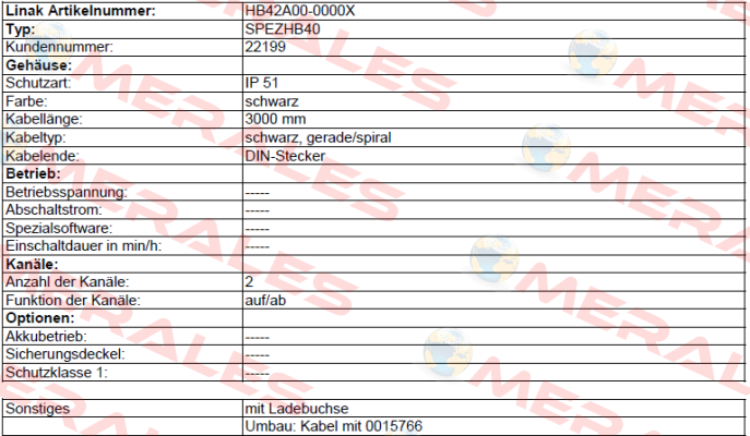 HB42A00-0000X  Linak